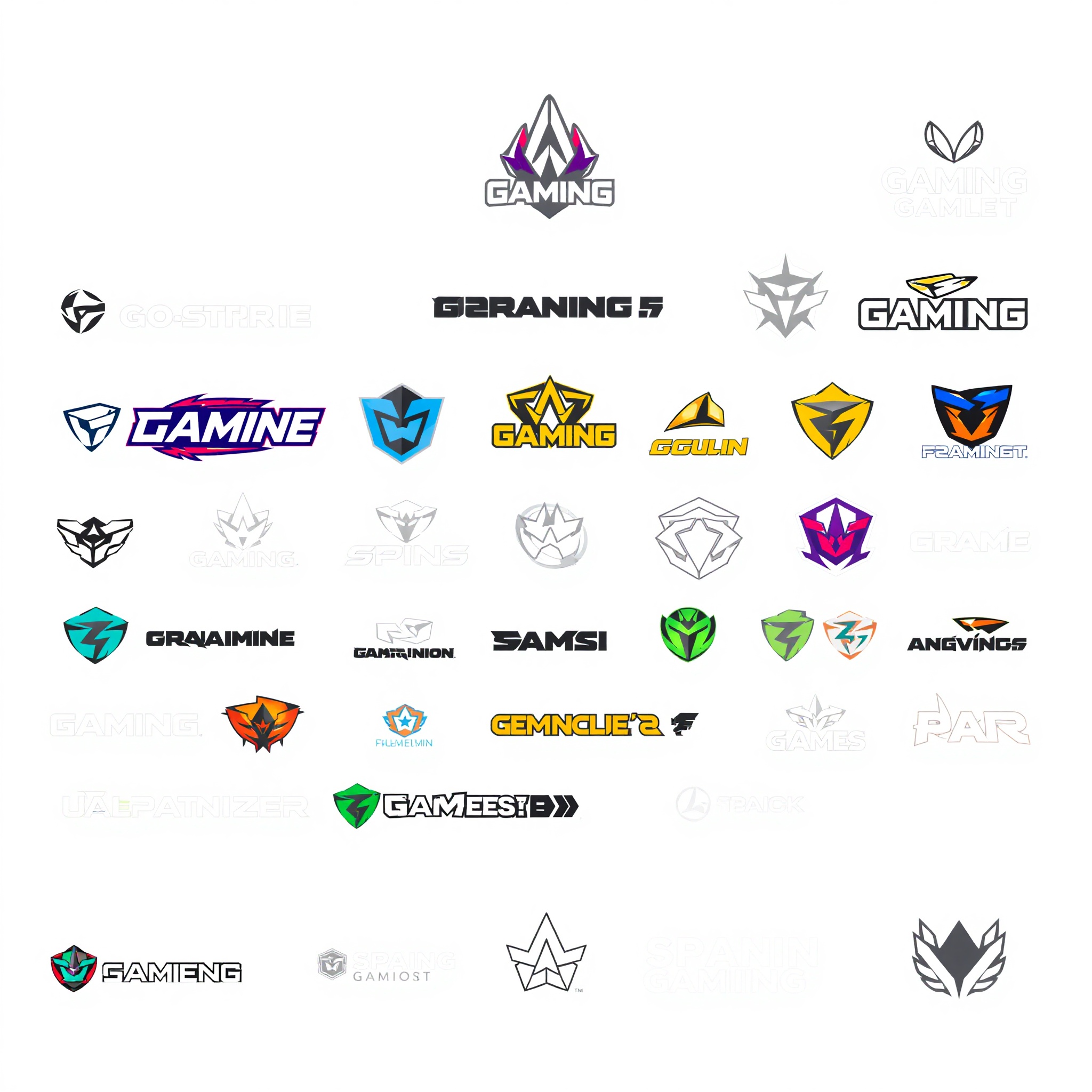 Logos de marcas de videojuegos españolas con diseño contemporáneo y tipografía audaz