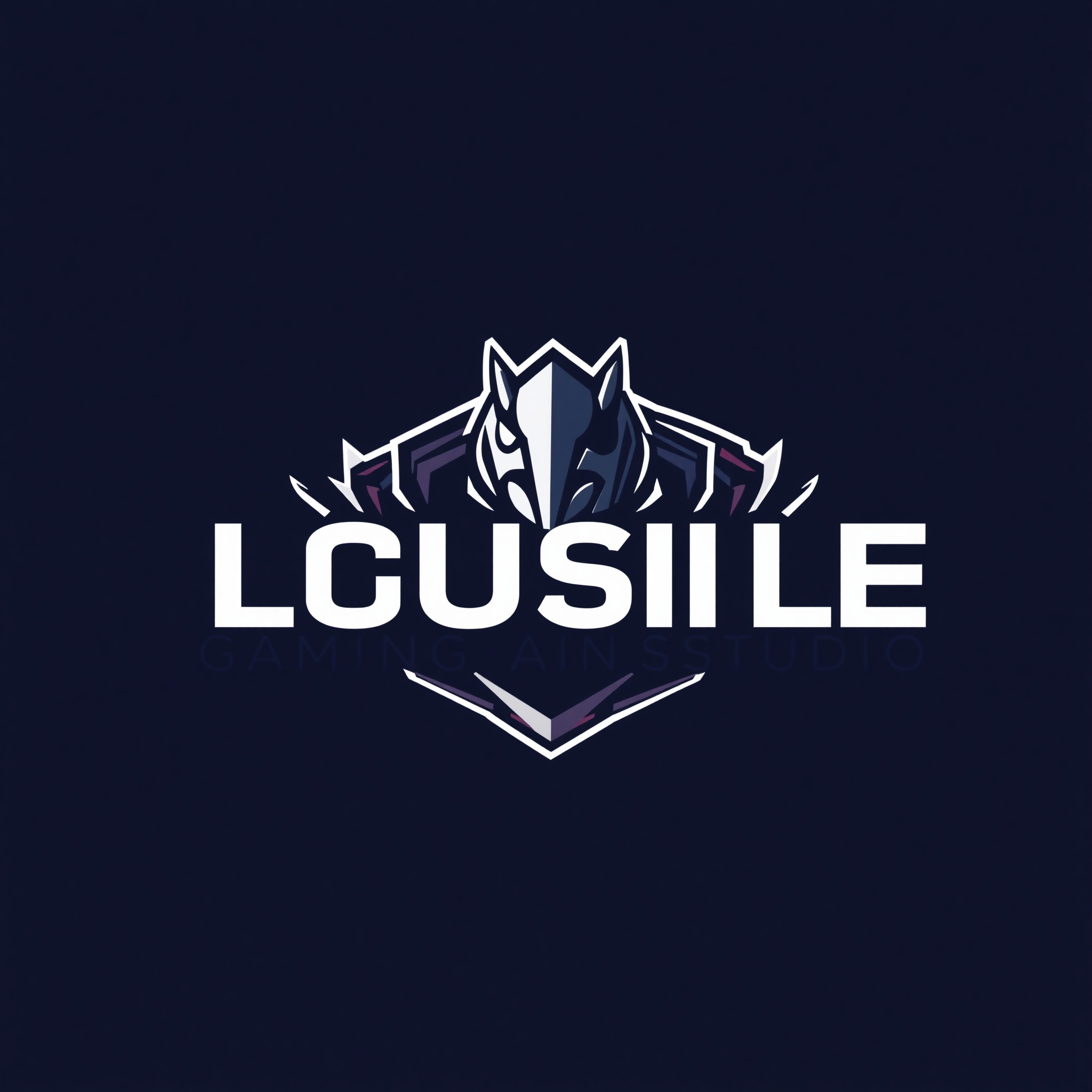 Diseño de logo moderno para estudio de videojuegos con tipografía fuerte y elementos visuales únicos