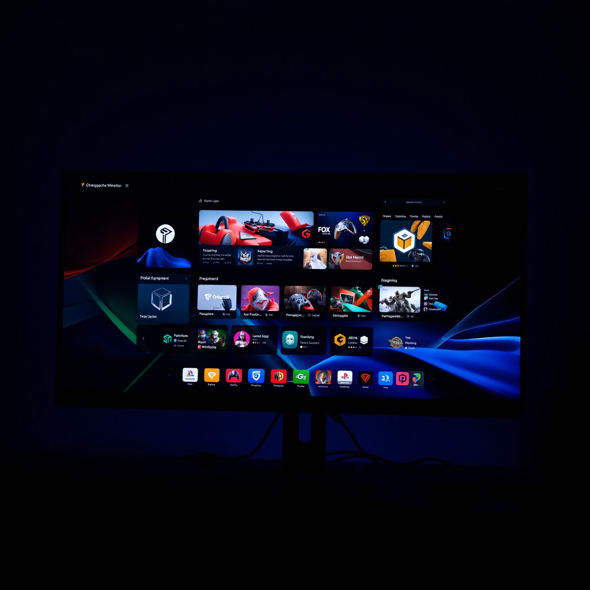 Interfaz de usuario moderna de videojuego con paleta de colores vibrantes y diseño contemporáneo español