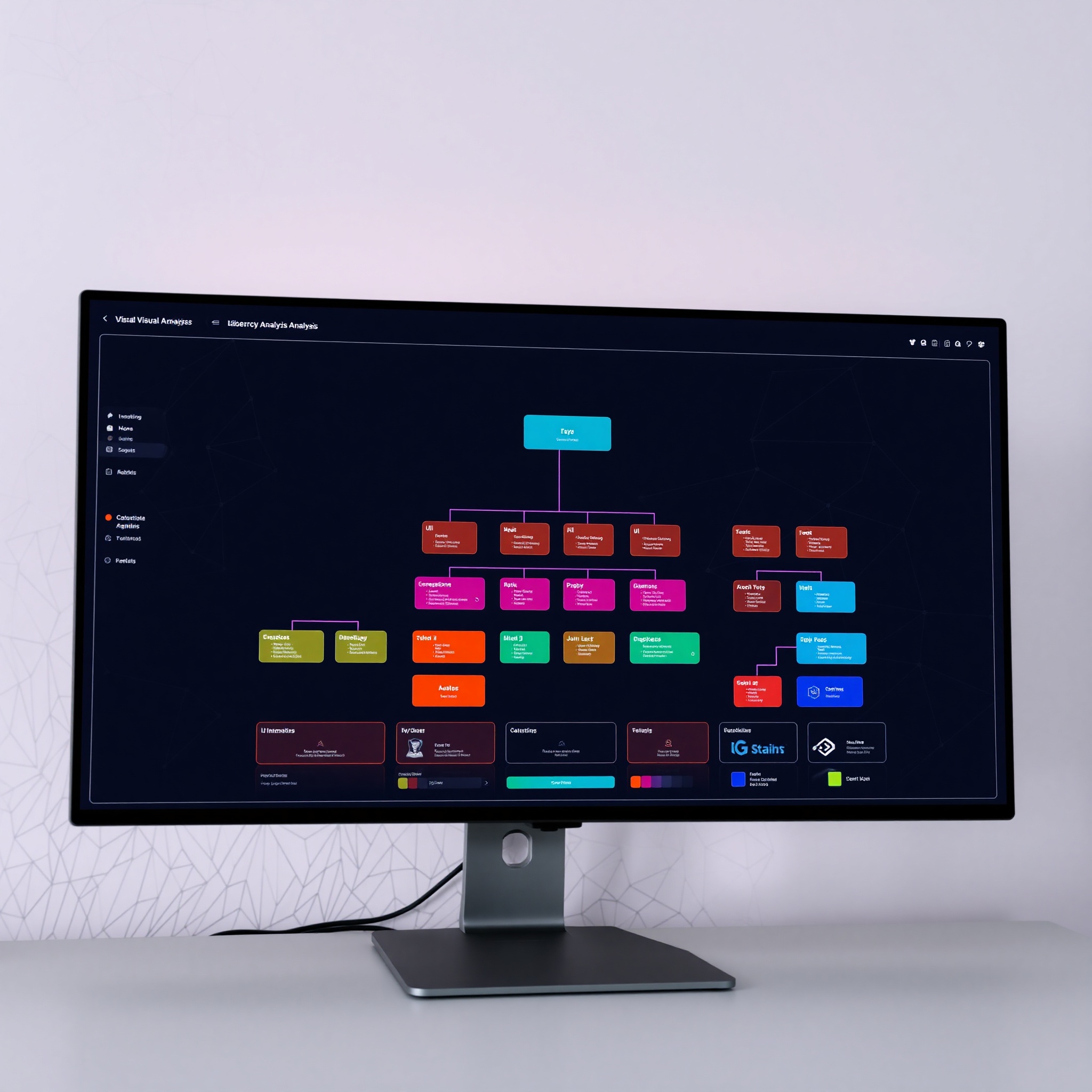 Pantalla de análisis mostrando elementos de jerarquía visual en interfaz de videojuego con esquemas de color