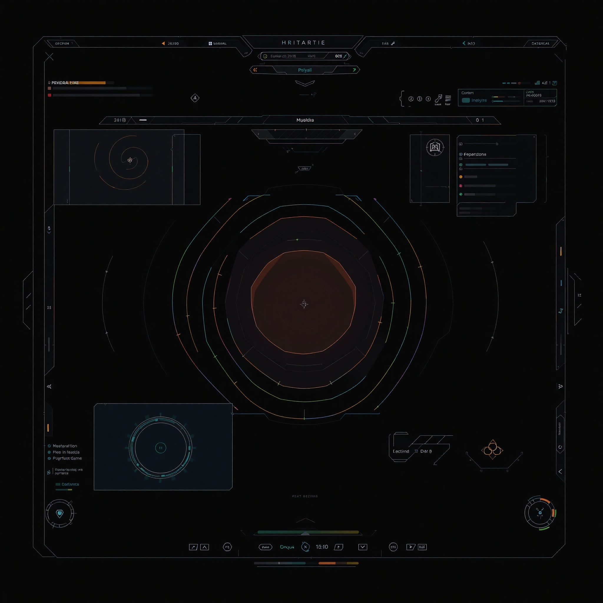 Diagrama conceptual de zonas de prioridad en pantalla de videojuego, mapa de calor mostrando atención visual del usuario
